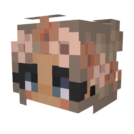 GirlyCombo Minecraft avatar head, 3D render