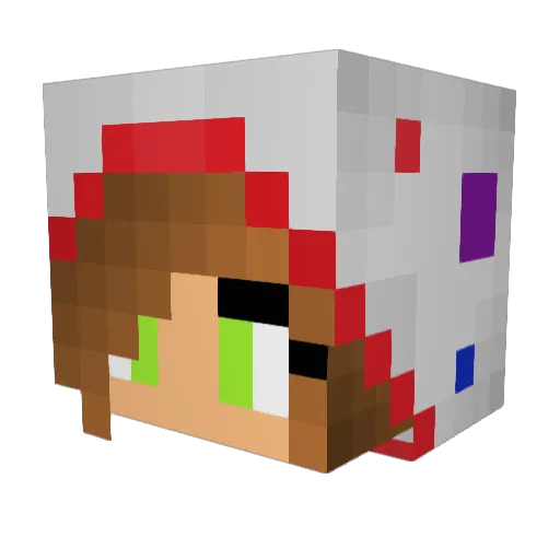 GirlyCupcake Minecraft avatar head, 3D render