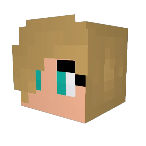 GirlyGamerC Minecraft avatar head, 3D render