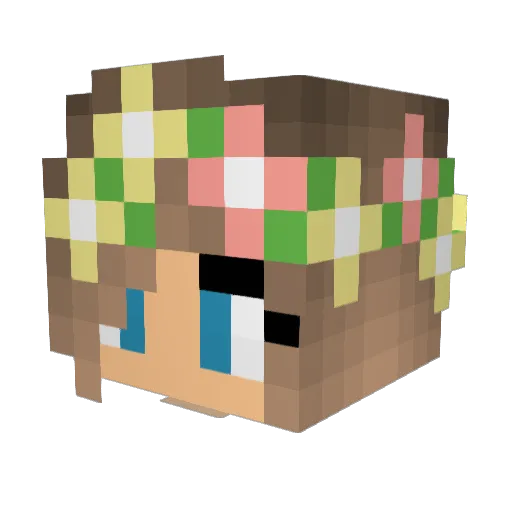 GirlyGamerGirlAT Minecraft avatar head, 3D render