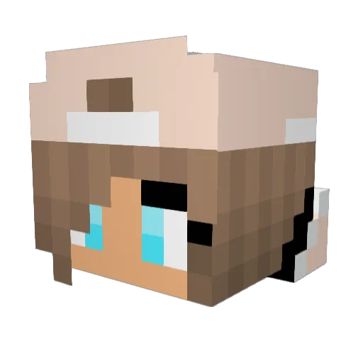 GirlyPop6000 Minecraft avatar head, 3D render