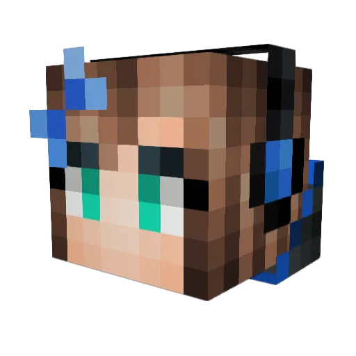 GirlySquirrely Minecraft avatar head, 3D render
