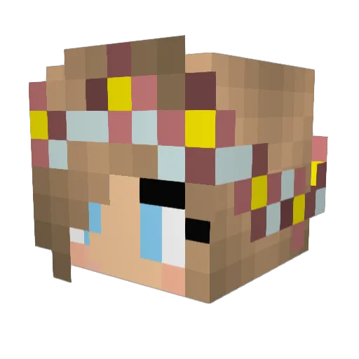 GirlyxPanda Minecraft avatar head, 3D render