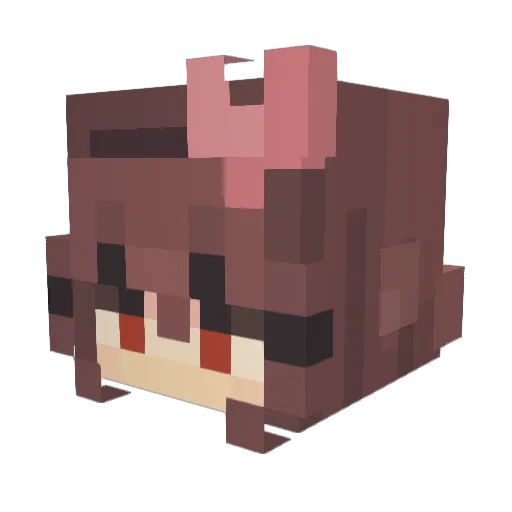 Girlyyyyyyyyyyyy Minecraft avatar head, 3D render
