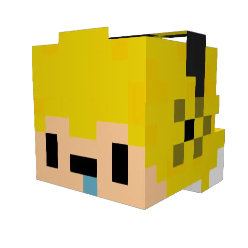 Giropinho Minecraft avatar head, 3D render