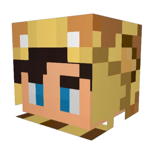 Girqffe Minecraft avatar head, 3D render