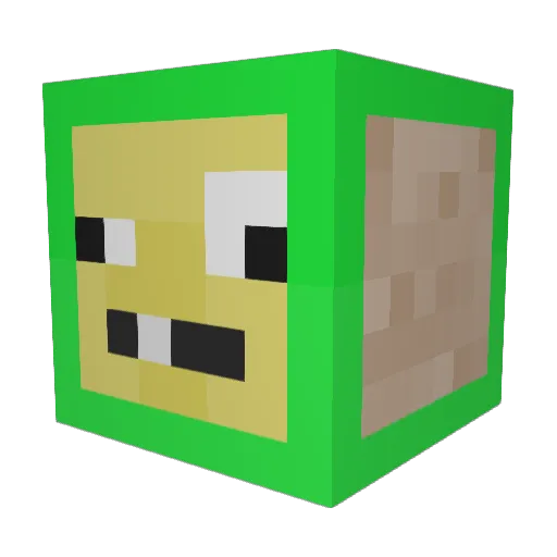 Girrafebutt Minecraft avatar head, 3D render