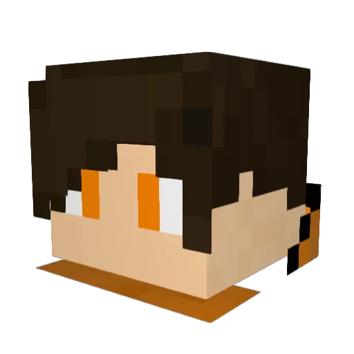 GismuTv Minecraft avatar head, 3D render