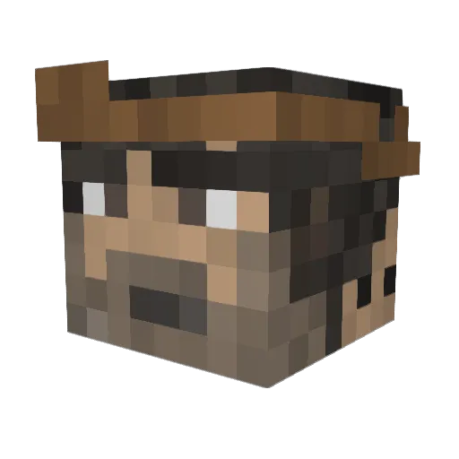 Gitboba Minecraft avatar head, 3D render