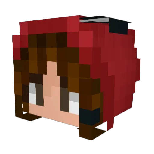 GiuliaB Minecraft avatar head, 3D render