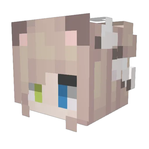 GiuliaDark Minecraft avatar head, 3D render