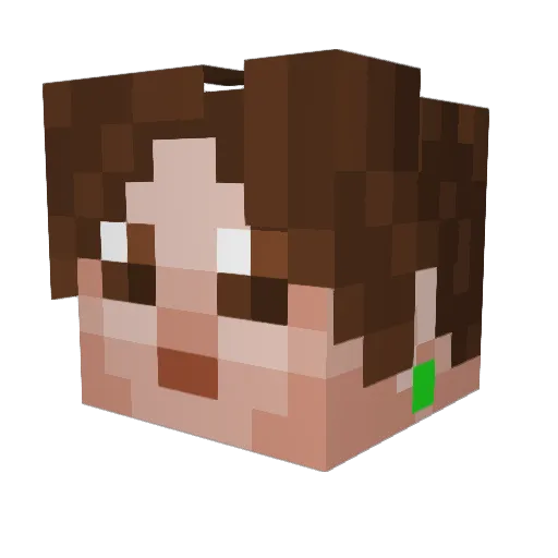 GiuliaStella Minecraft avatar head, 3D render
