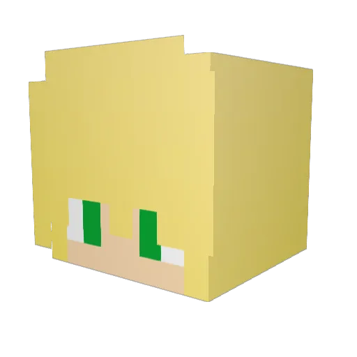 Giuxxlia Minecraft avatar head, 3D render