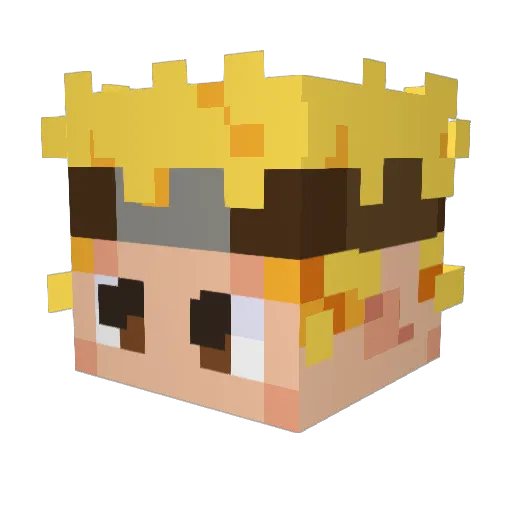 Giuzappe Minecraft avatar head, 3D render