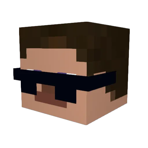 Giwi_ Minecraft avatar head, 3D render