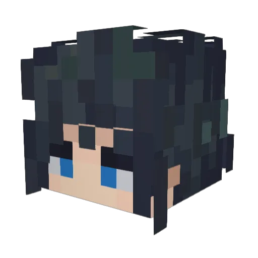 Giyuwu_ Minecraft avatar head, 3D render