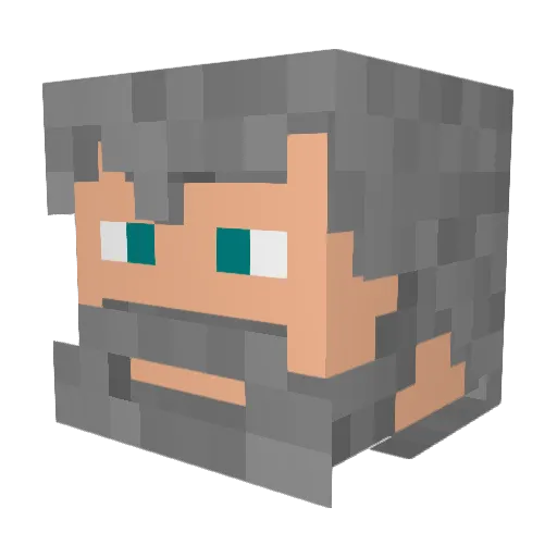 Gizar Minecraft avatar head, 3D render