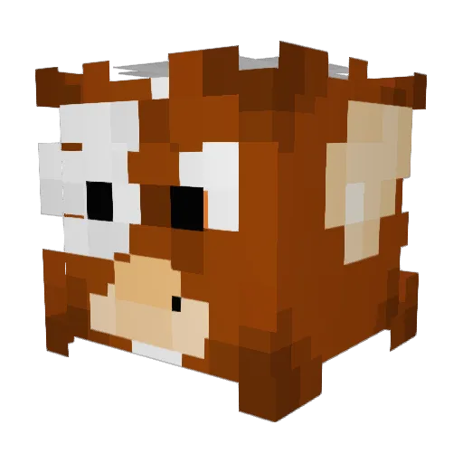 Gizimon Minecraft avatar head, 3D render