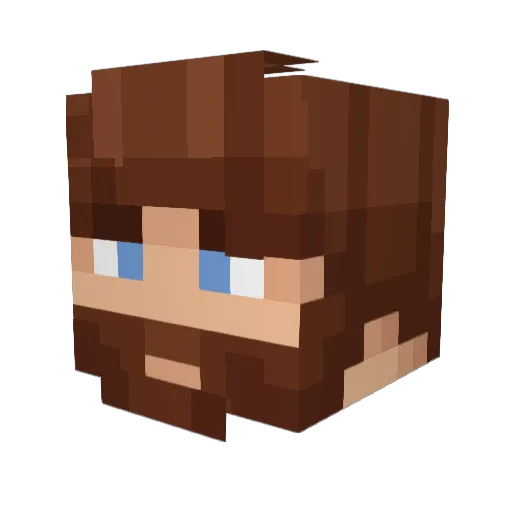Gizmau Minecraft avatar head, 3D render