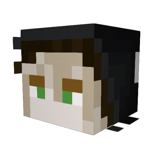Gizmie Minecraft avatar head, 3D render