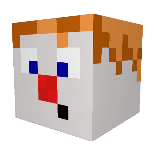 Gizmotte Minecraft avatar head, 3D render