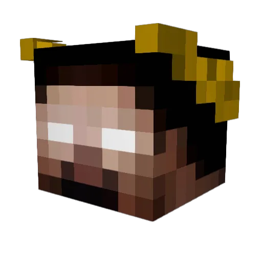 Gkbun Minecraft avatar head, 3D render