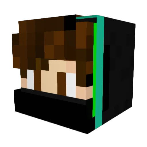 Gl0Bl3 Minecraft avatar head, 3D render