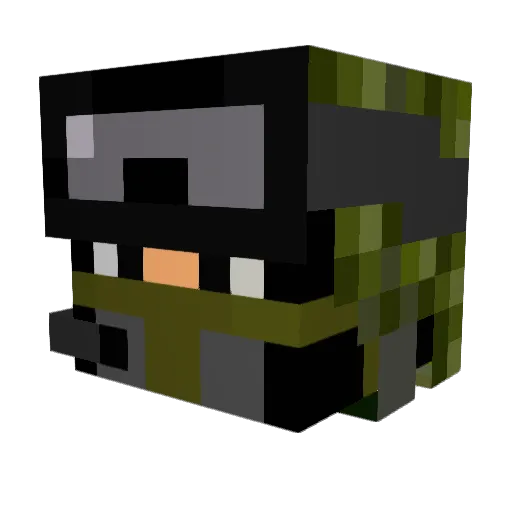 Gl0WPLUG Minecraft avatar head, 3D render