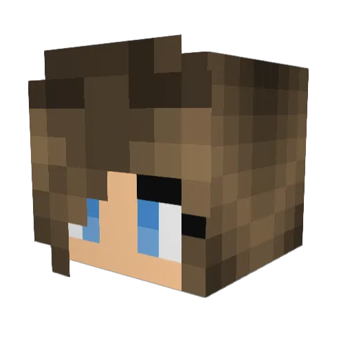 Gl0riii Minecraft avatar head, 3D render