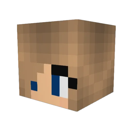 Gl0wStick Minecraft avatar head, 3D render