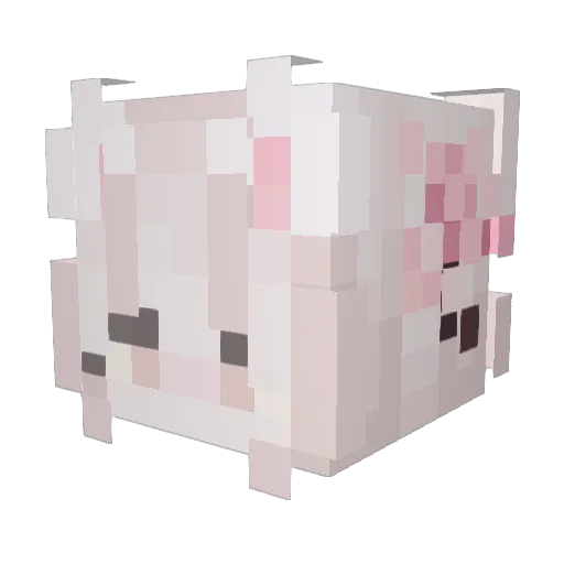 Gl1ttch Minecraft avatar head, 3D render
