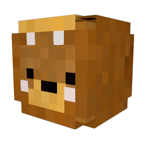 Gl1y Minecraft avatar head, 3D render