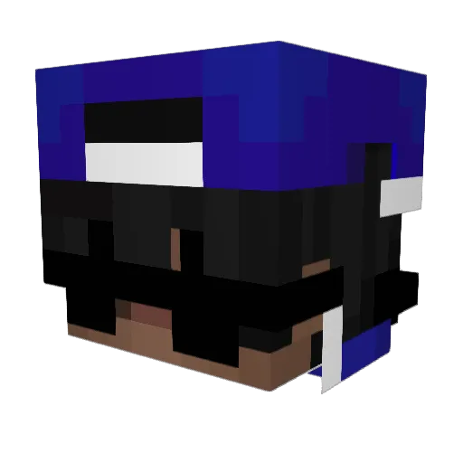 Gl7tch Minecraft avatar head, 3D render