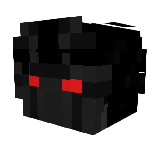 GlBlack Minecraft avatar head, 3D render
