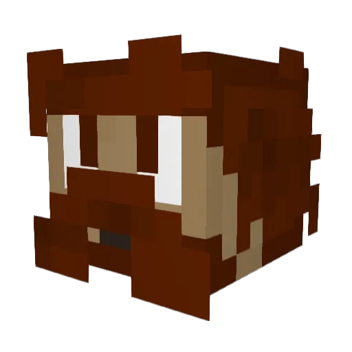 GlRUG Minecraft avatar head, 3D render
