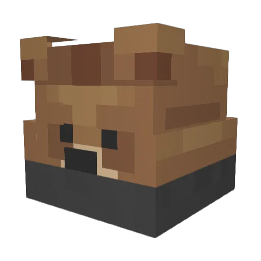 Glabbohz Minecraft avatar head, 3D render