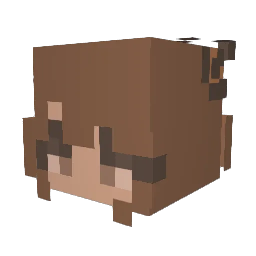 Glabex Minecraft avatar head, 3D render