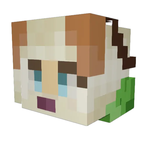 Glaceon16 Minecraft avatar head, 3D render