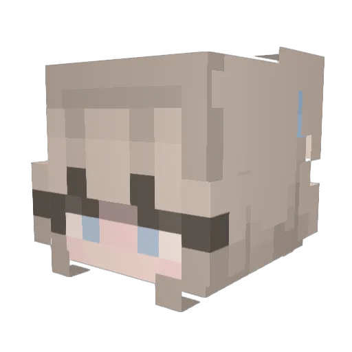 Glaceyon Minecraft avatar head, 3D render