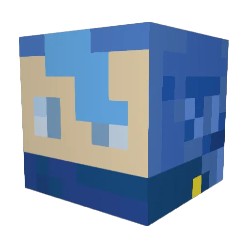 Glacialy Minecraft avatar head, 3D render