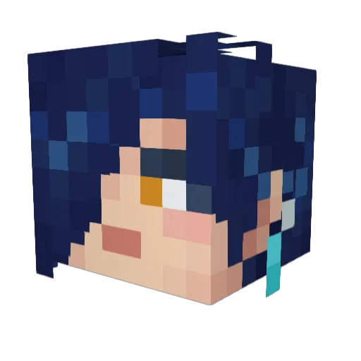 GlacierCore Minecraft avatar head, 3D render