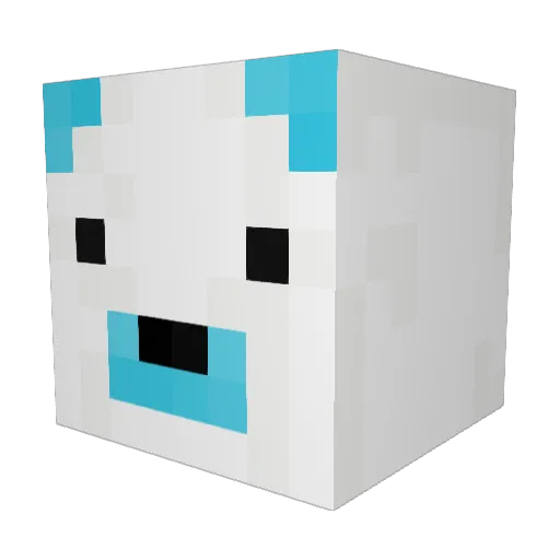 GlacierIceFang Minecraft avatar head, 3D render