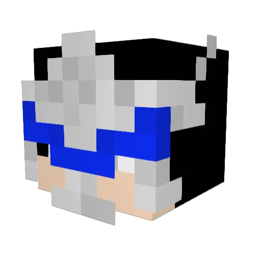 Glacierice Minecraft avatar head, 3D render