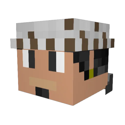 Glaeder Minecraft avatar head, 3D render