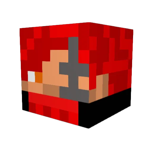 Glait123 Minecraft avatar head, 3D render