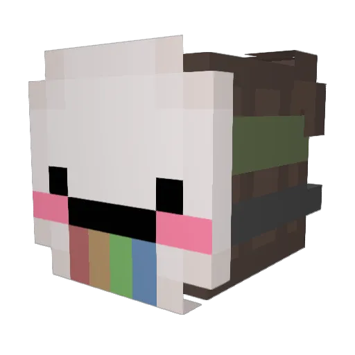 GlamBlinger Minecraft avatar head, 3D render