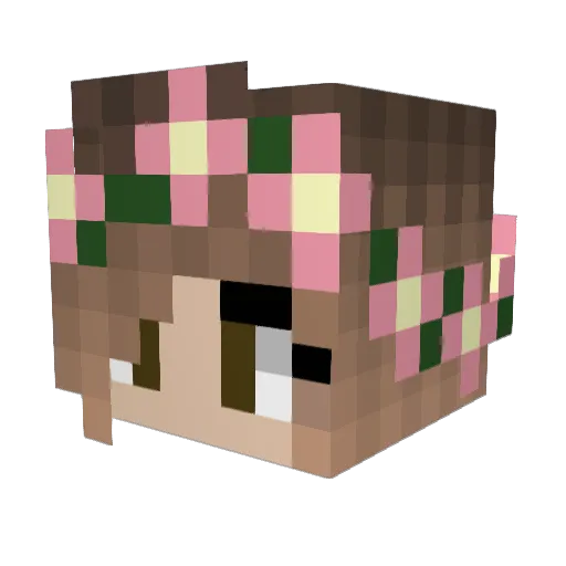 Glamam Minecraft avatar head, 3D render