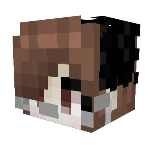 Glampux Minecraft avatar head, 3D render