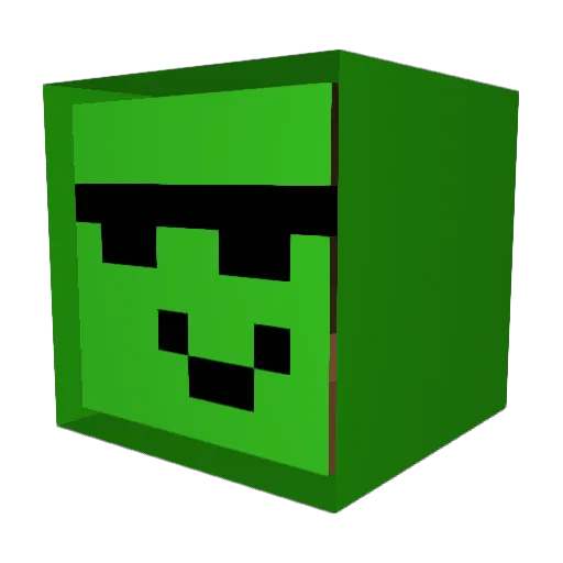 GlanboyX Minecraft avatar head, 3D render