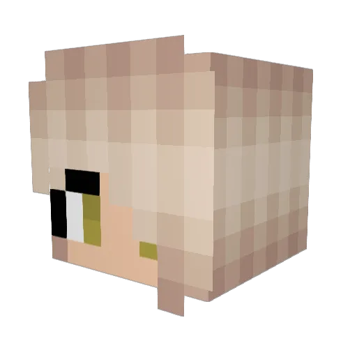 Glanzfell Minecraft avatar head, 3D render